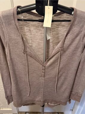 Gilded intent Cozy Henley Hoodie Top